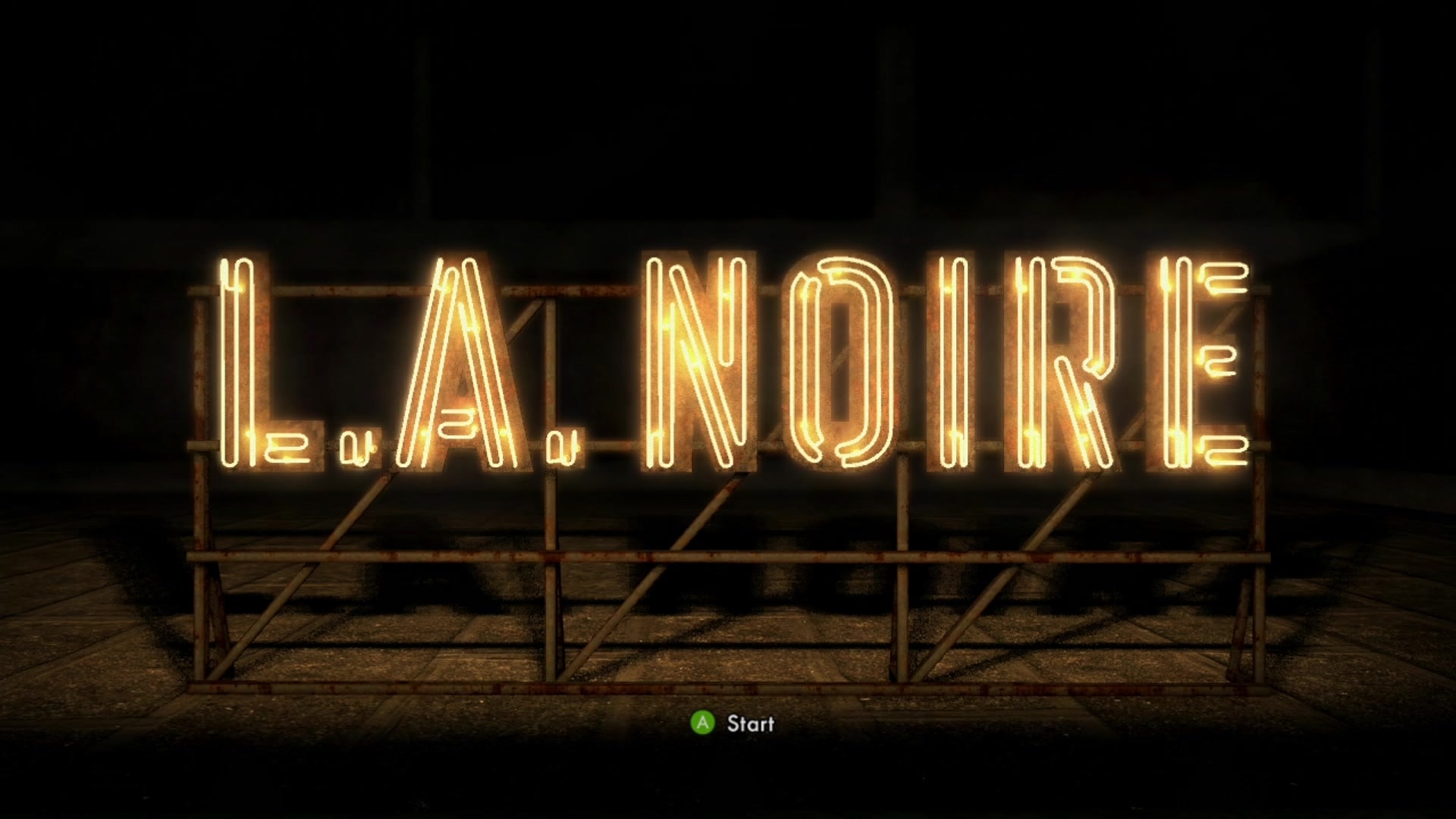 L.A. Noire title screen for Xbox 360